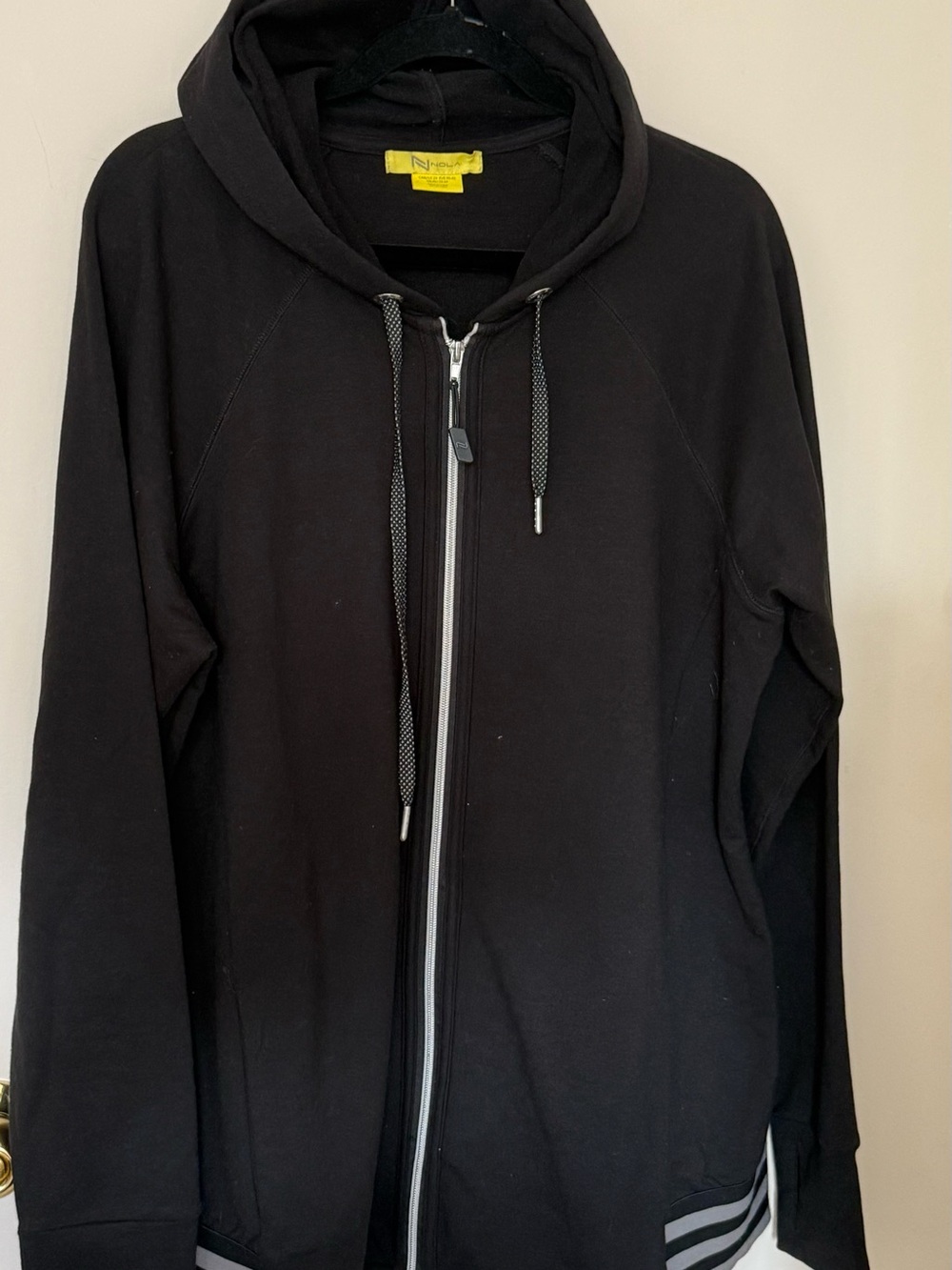 Nola Black Lightweight Zip Hoodie Jacket